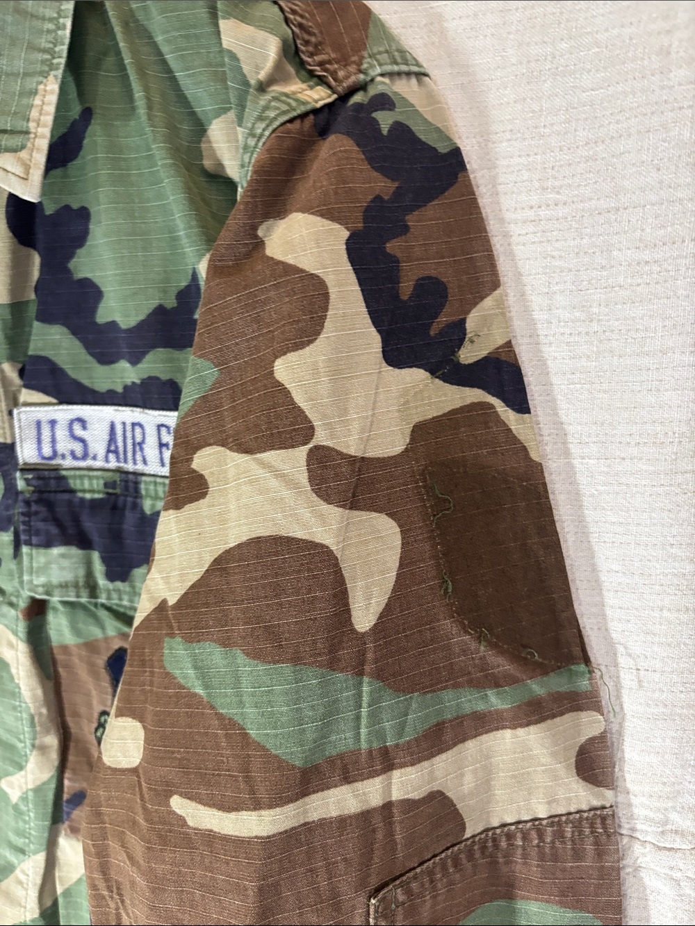 Vintage USAF Woodland Camo BDU Field Jacket Large Regular Combat Coat - Picture 6 of 11